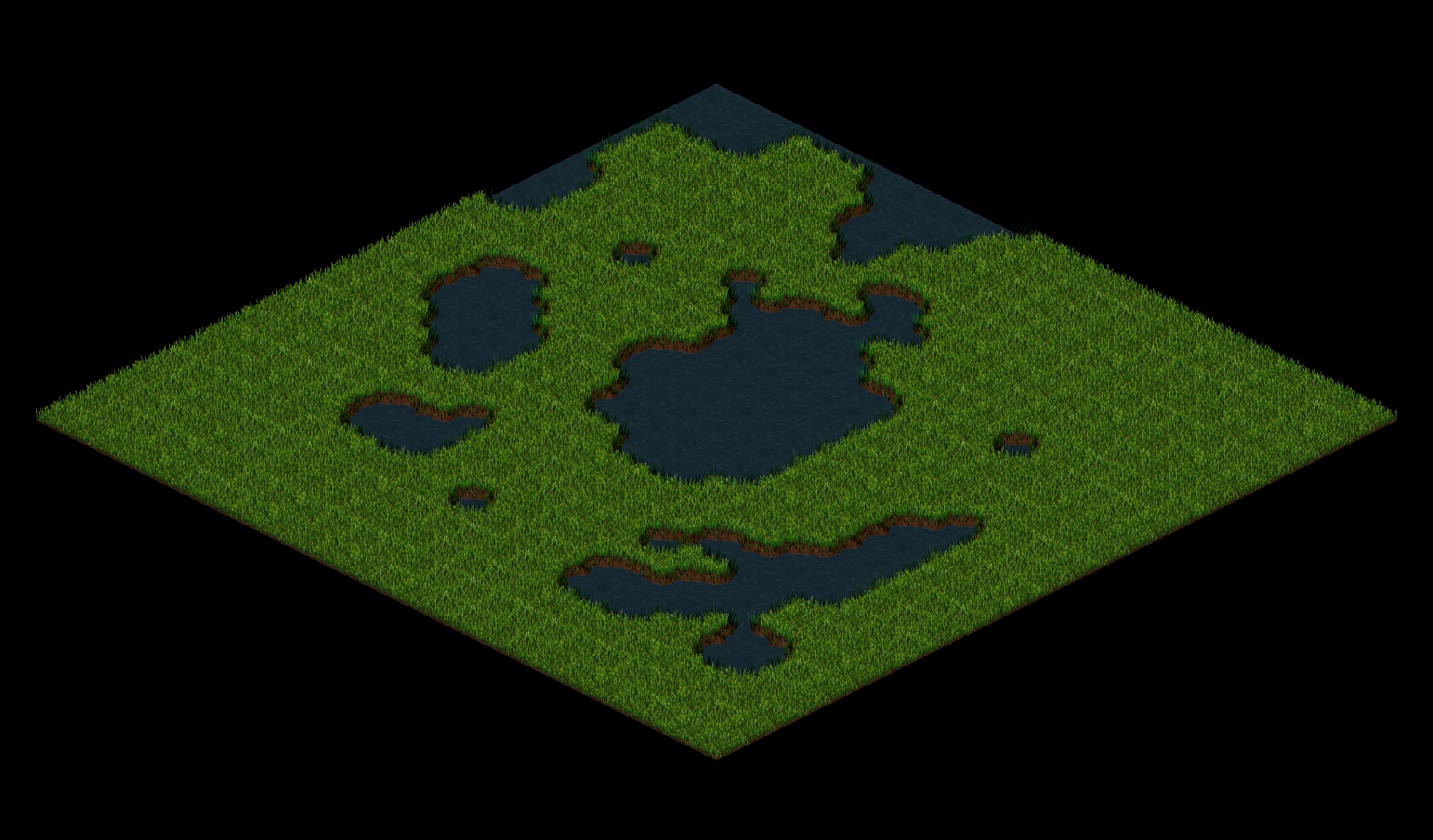 Isometric grass and water